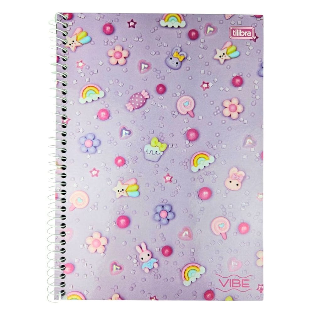 Caderno Espiral Grande Universitário 1 Matéria Vibe Feminino/Masculino (Á escolher) 80 Folhas Capa Dura Tilibra