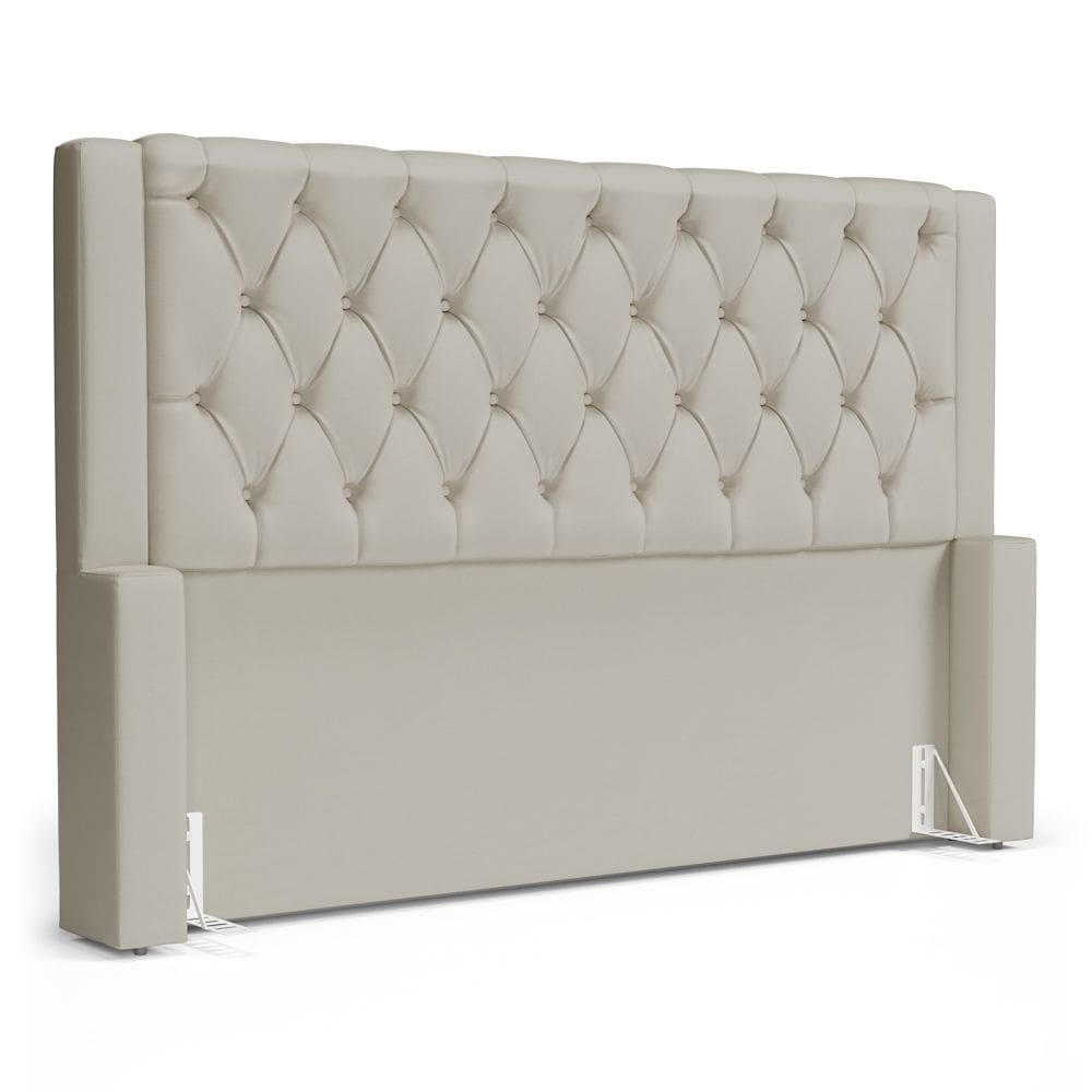 Cabeceira Atena Para Cama Box Casal Padrão 140cm Capitonê com Frame Sintético Bege - Abmaza
