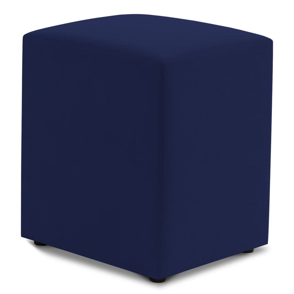 Puff Decorativo Sala de Estar Quadrado 36x47cm Suede Azul Marinho - Abmaza
