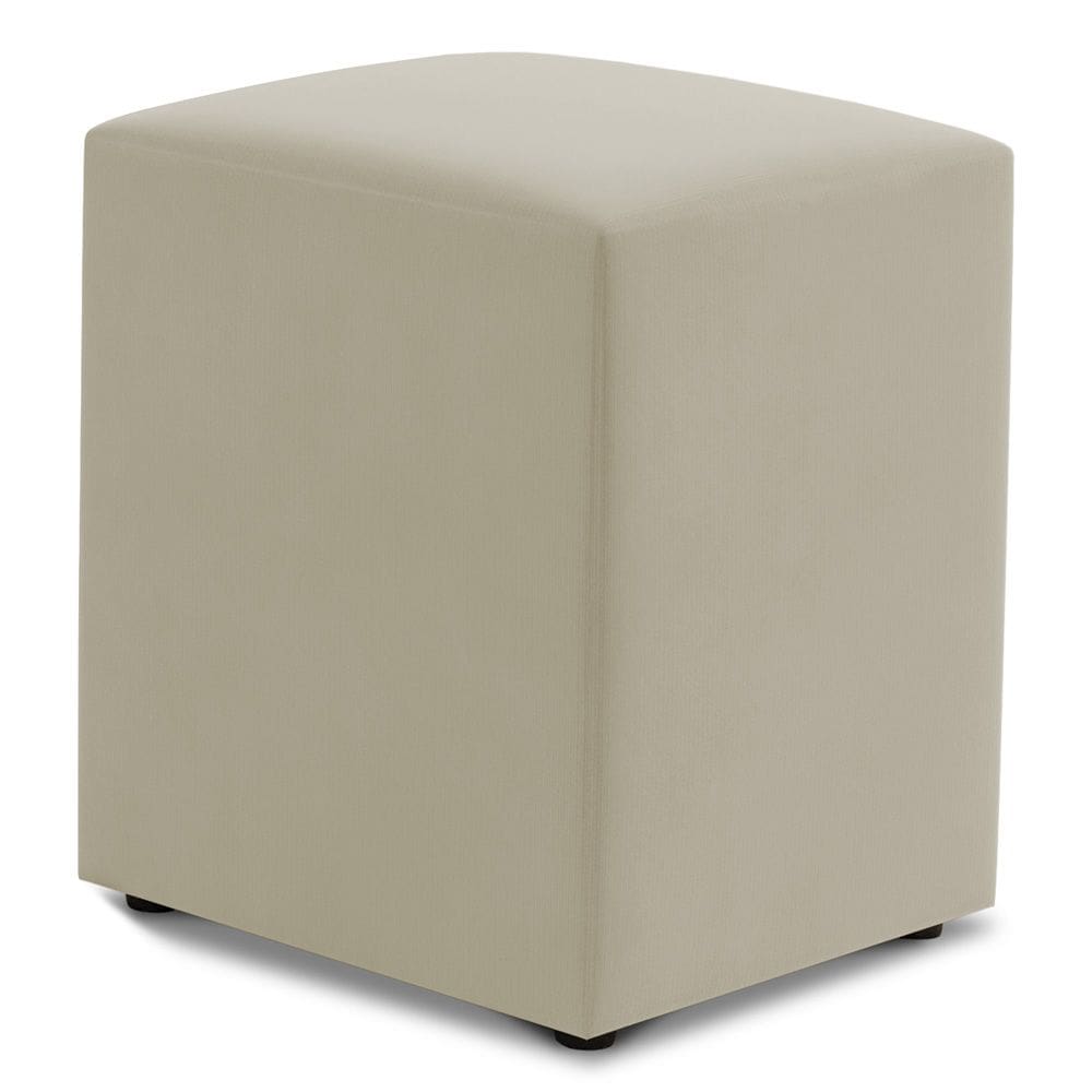 Puff Decorativo Sala de Estar Quadrado 36x47cm Sintético Bege - Abmaza