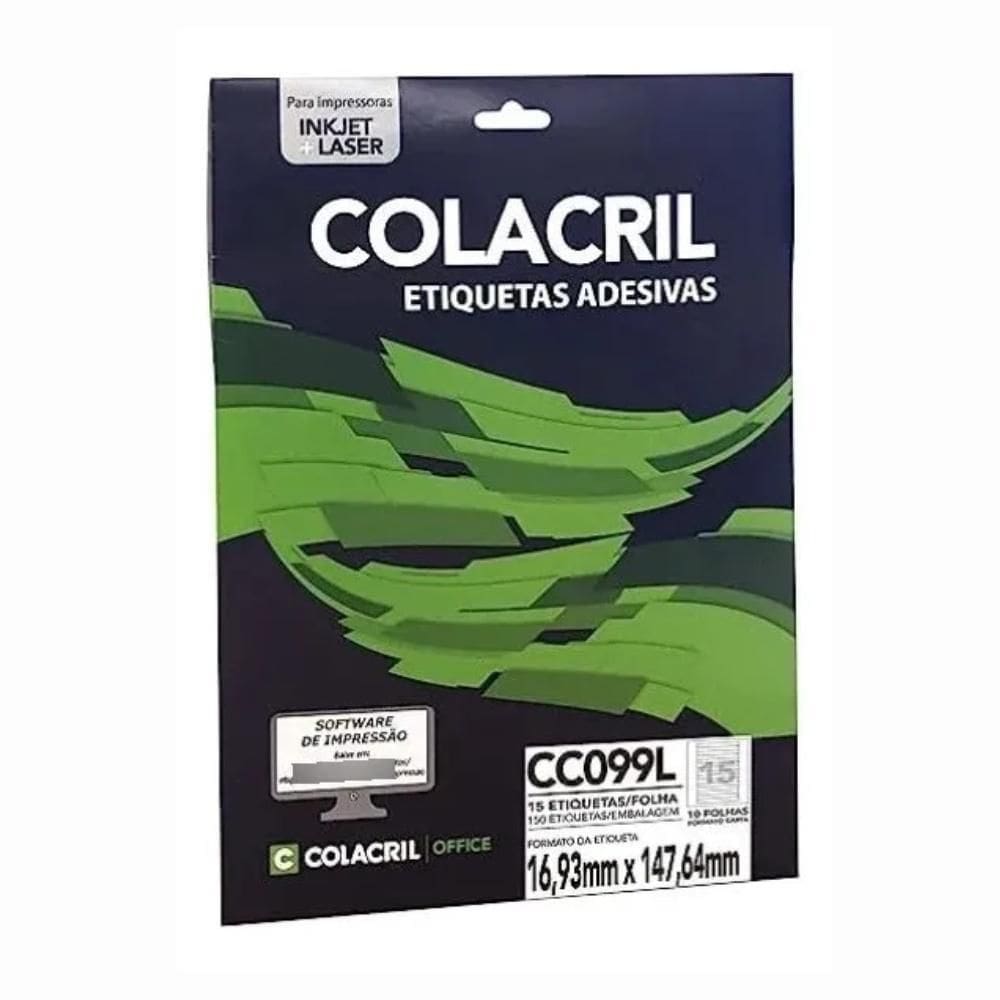 Etiqueta Adesiva Colacril Carta Cc099L 16,93X147,64Mm C/150