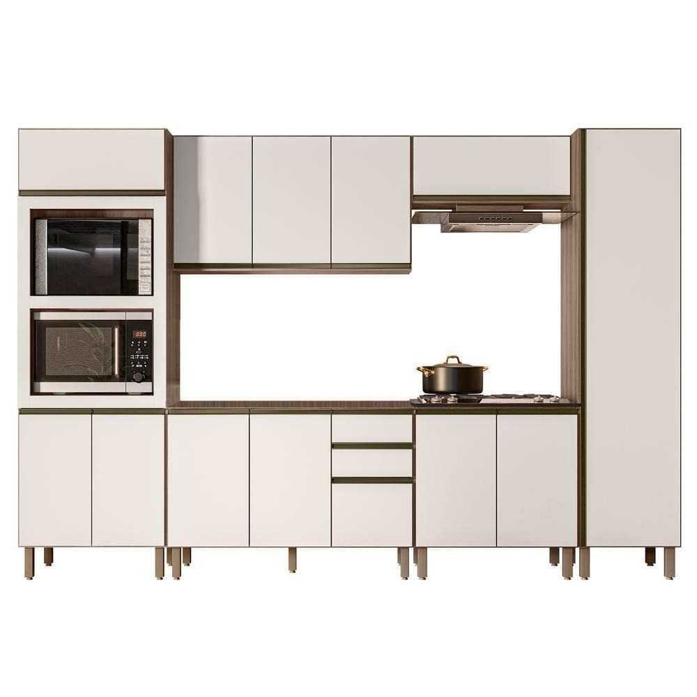 Armário De Cozinha 6 Peças Sem Tampo Jessy N03 Carvalho/off - Mpozenato