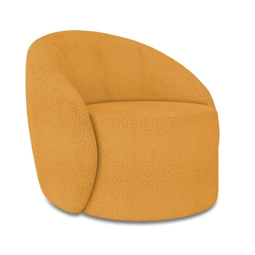 Poltrona Decorativa Orgânica Lua Bouclê Mostarda D03 - D`rossi