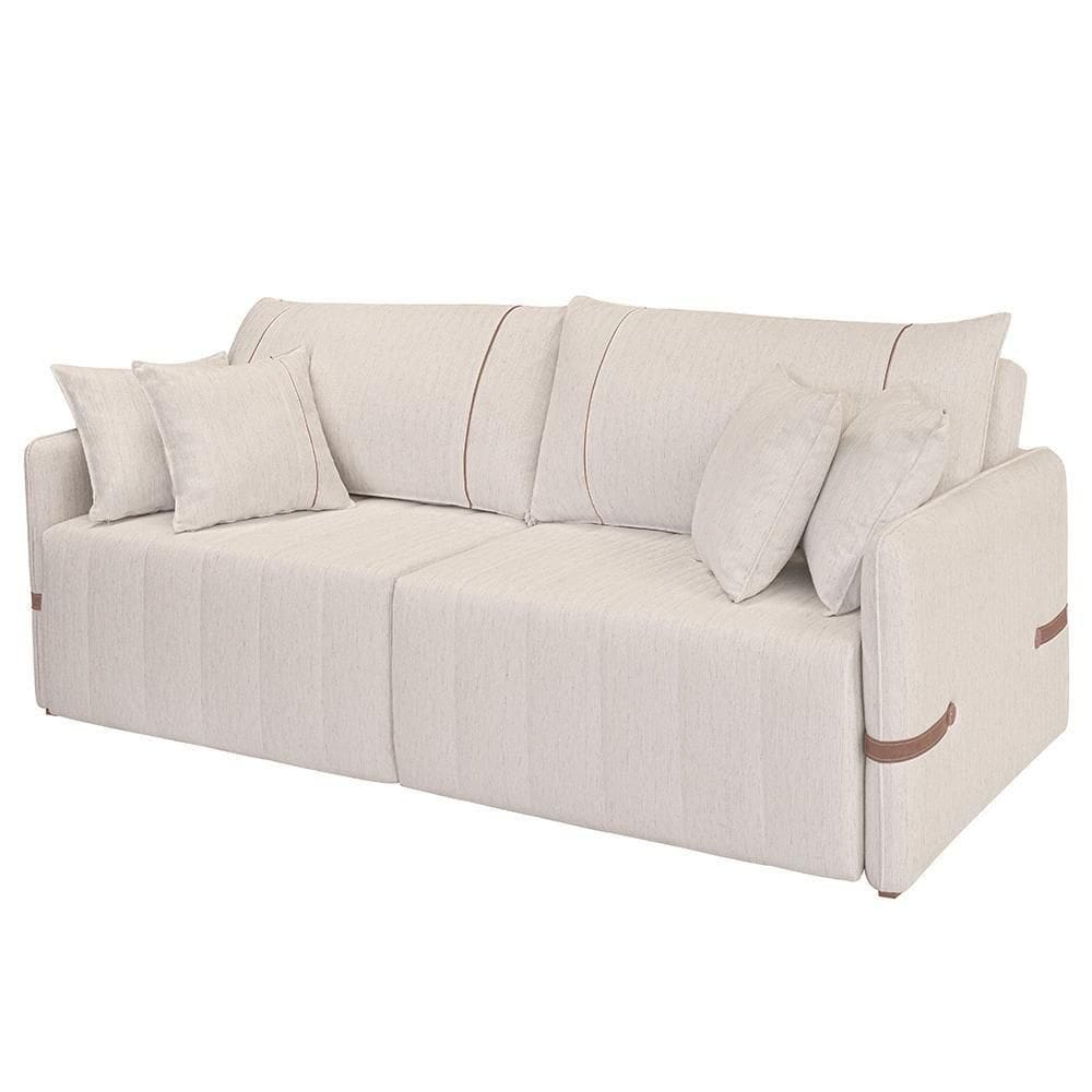 Sofá Cama Retrátil 160cm Essence D05 Linho Cru/camel - Mpozenato