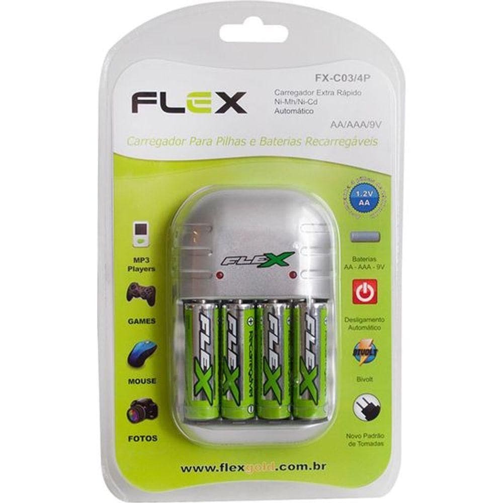 Carregador De Pilhas Aa/aaa/9v Fxc03-4p [f002]