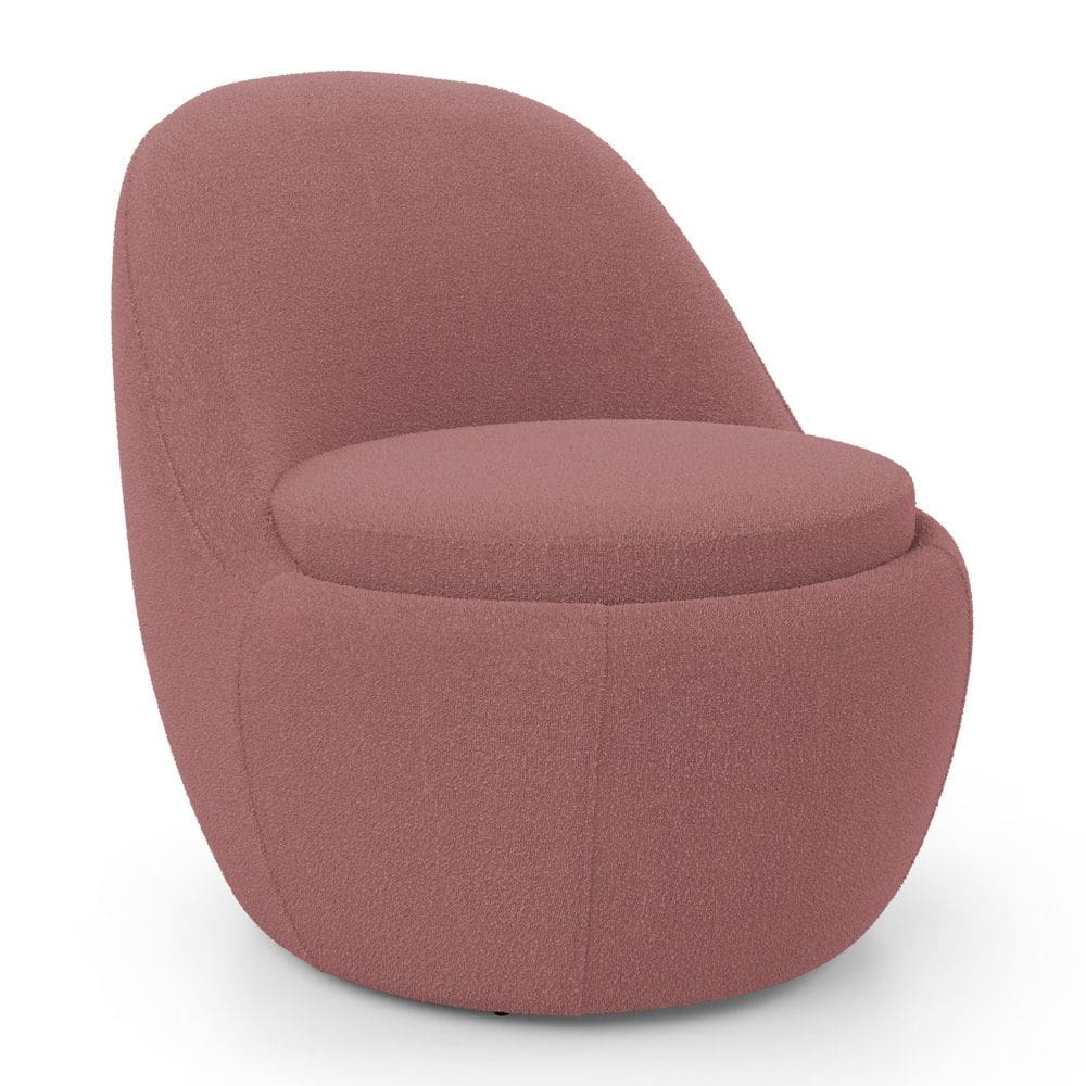 Poltrona Orgânica Living Memphis Fixa Bouclê Rosé - Abmaza