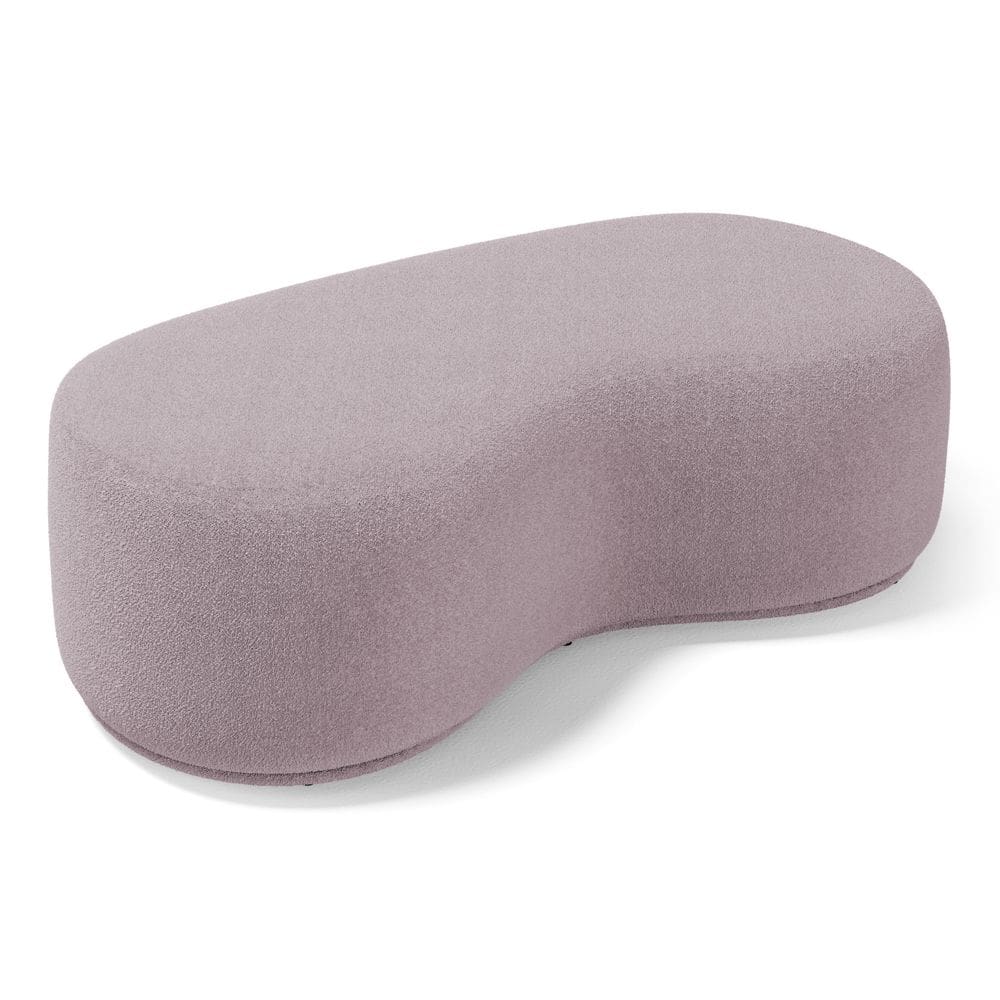 Puff Decorativo Living Aisha Orgânico 02 Lugares Bouclê Rosê - Abmaza