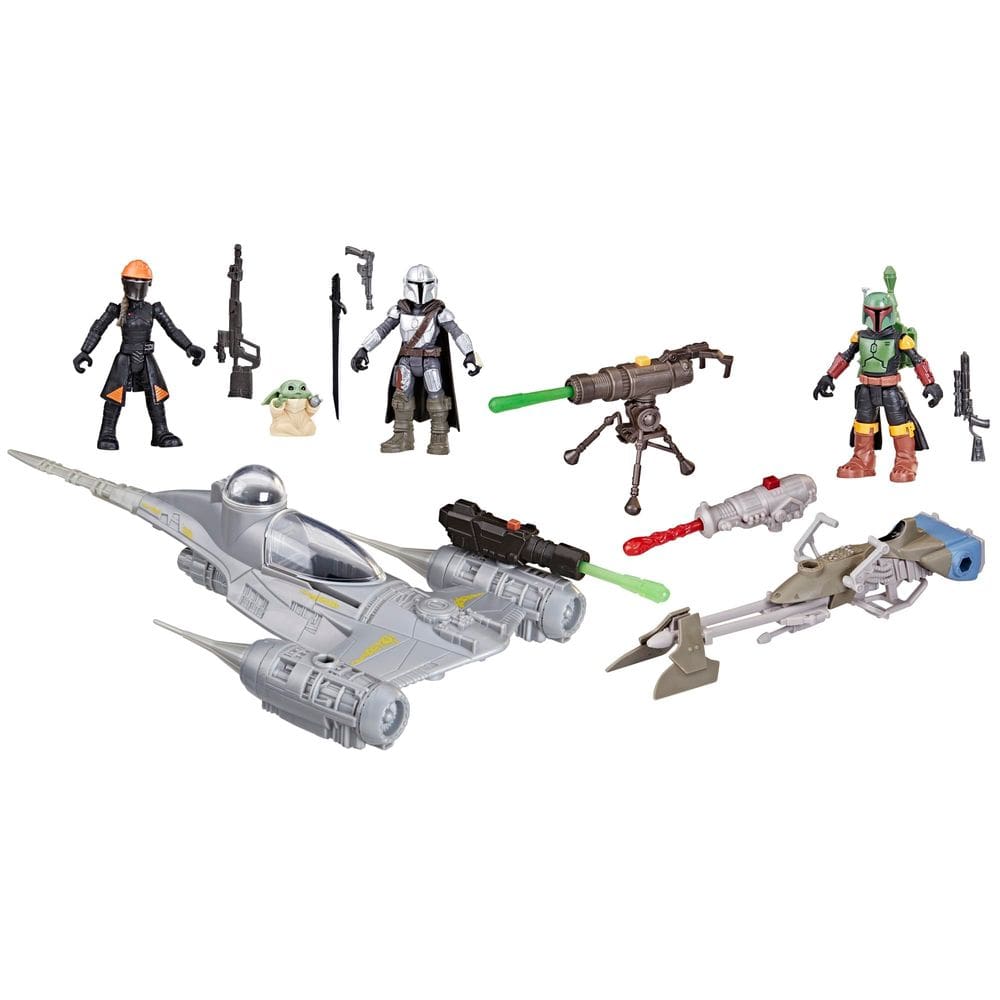 Toy STAR WARS Mission Fleet Mando`s N-1 Starfighter +4 figuras