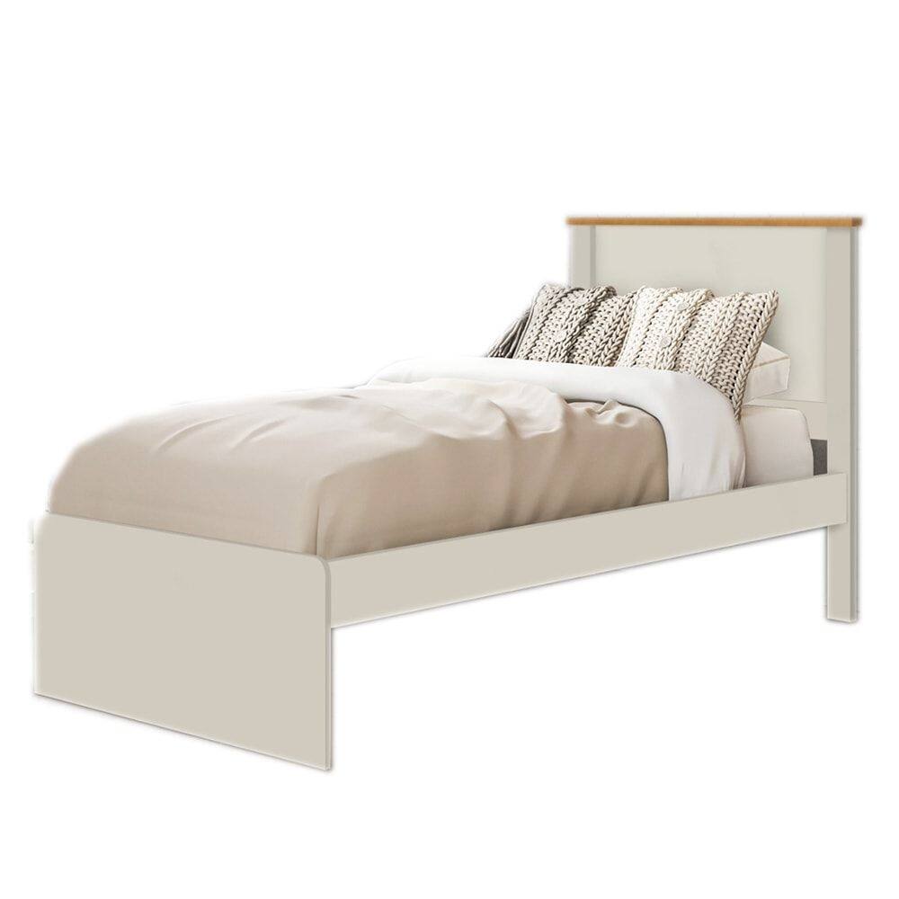 Cama Solteiro Barcelona Off White Nature Tebar