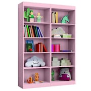 Kit 2 Estantes Livreiro Office Multiuso 8 Prateleiras Rose J&A