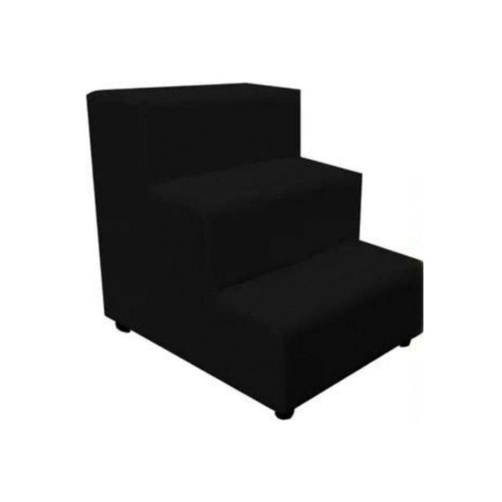 Escadinha Rampa Subir Sofá Cama Cães Cachorro Gato Suede Preto