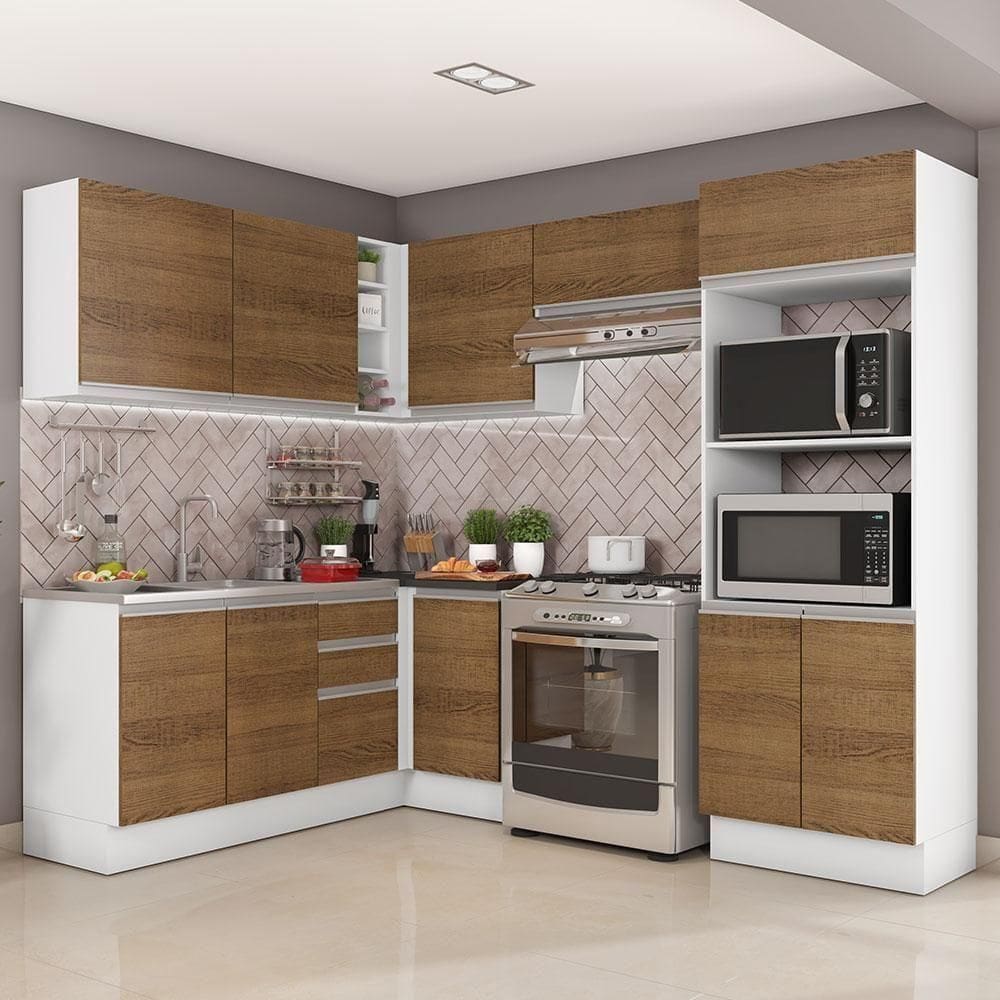 Cozinha Completa Acordes Glamy Rustic 100% MDF Canto Madesa