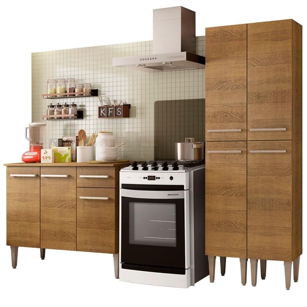 Cozinha Compacta Emilly Front com Balcão e Paneleiro Madesa