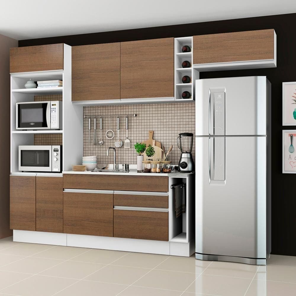 Cozinha Completa Safira Rustic Armário Balcão Madesa