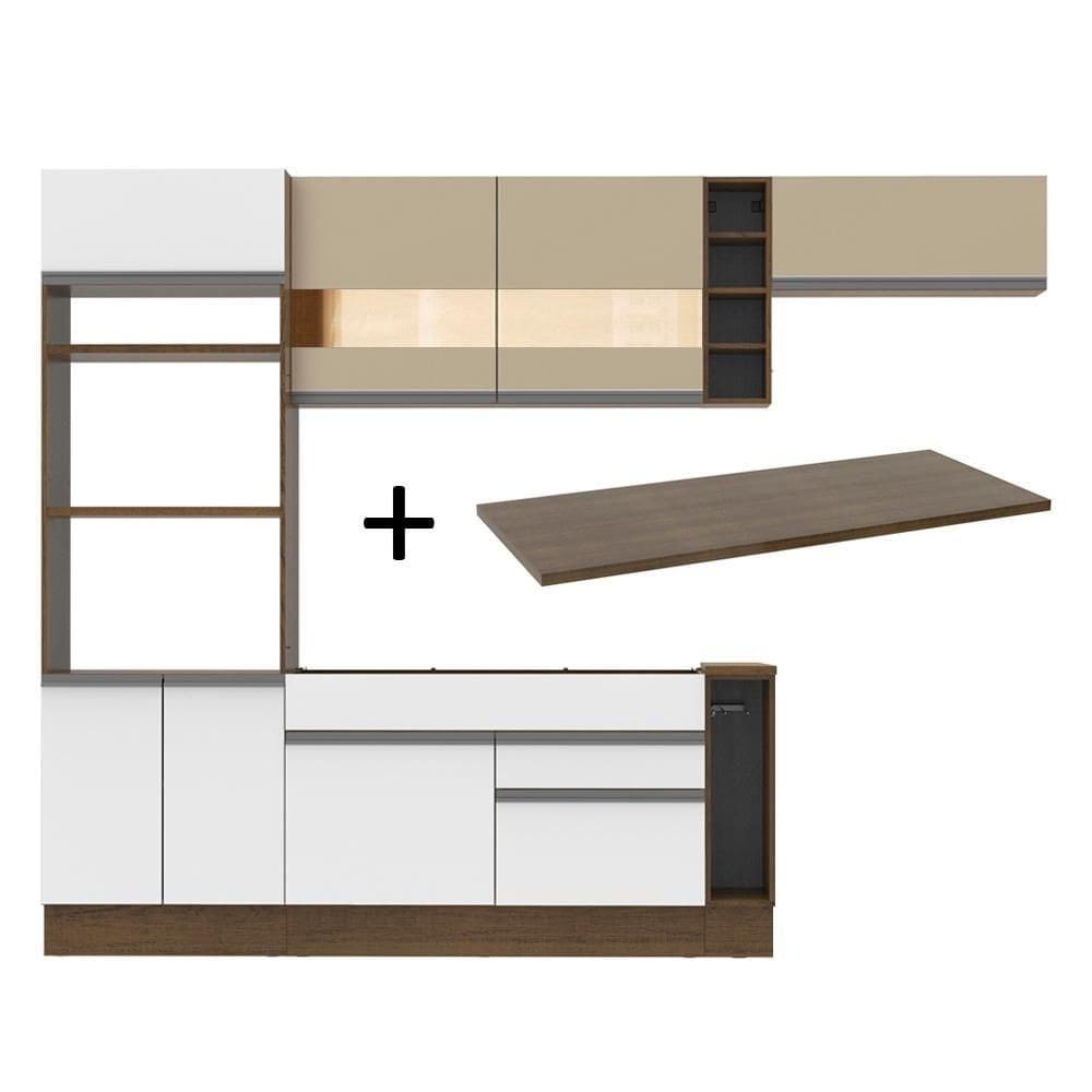 Cozinha Completa Safira com Armário e Balcão + Tampo Madesa