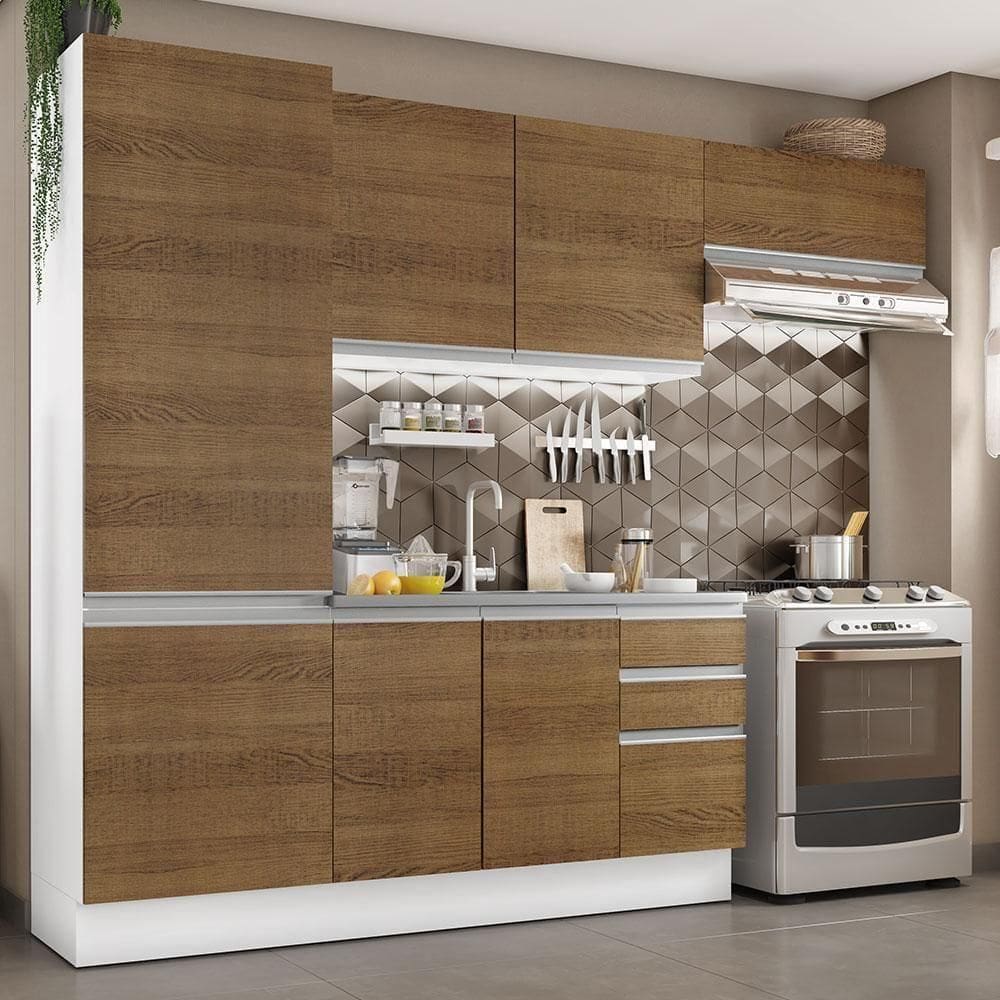 Cozinha Acordes Glamy RusticMDF Armário Balcão Madesa