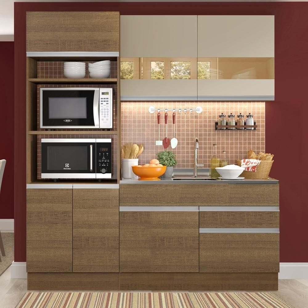 Cozinha Compacta Glamy Helen 6 Portas 2 Gavetas Madesa