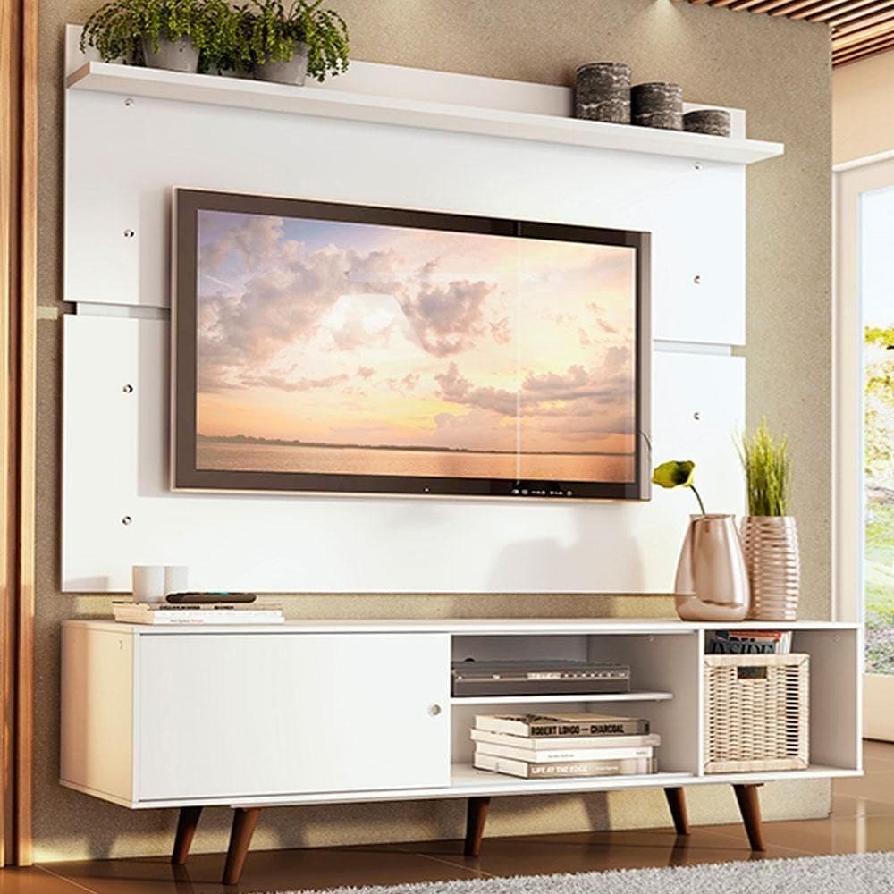 Rack Dubai e Painel para TV até 65\\ Branco Madesa\"