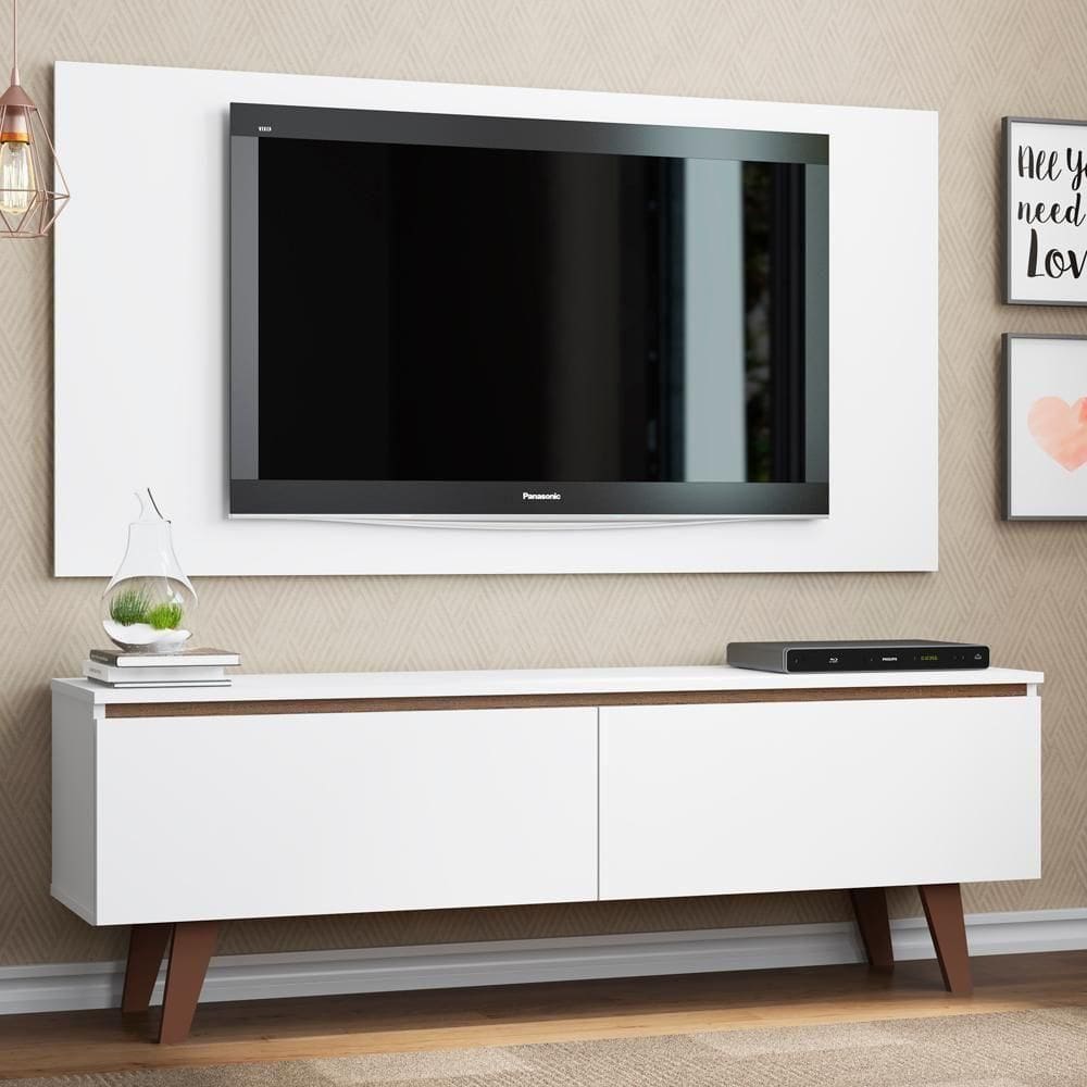 RackLe Mans ePainel TV55 Polegadas 2 Portas Branco Madesa