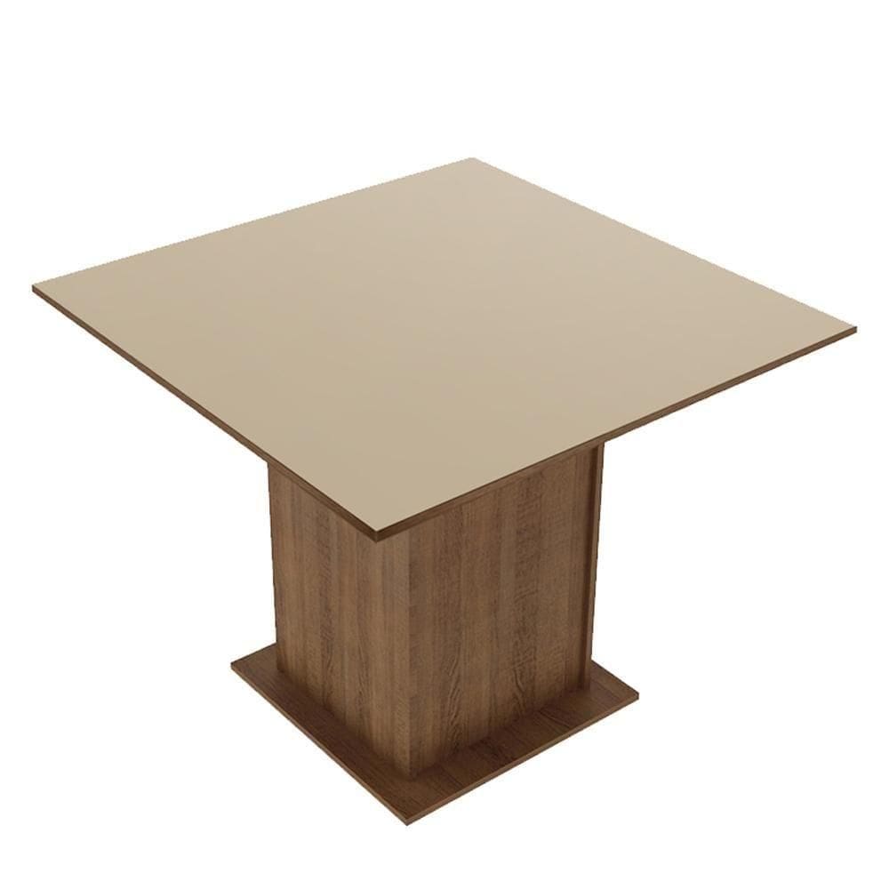 Mesa Rustic/CremaQuadrada Tampo de Madeira Madesa 5363