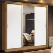 Guarda Roupa Casal Mônaco 3 Portas Correr 1 Espelho Madesa