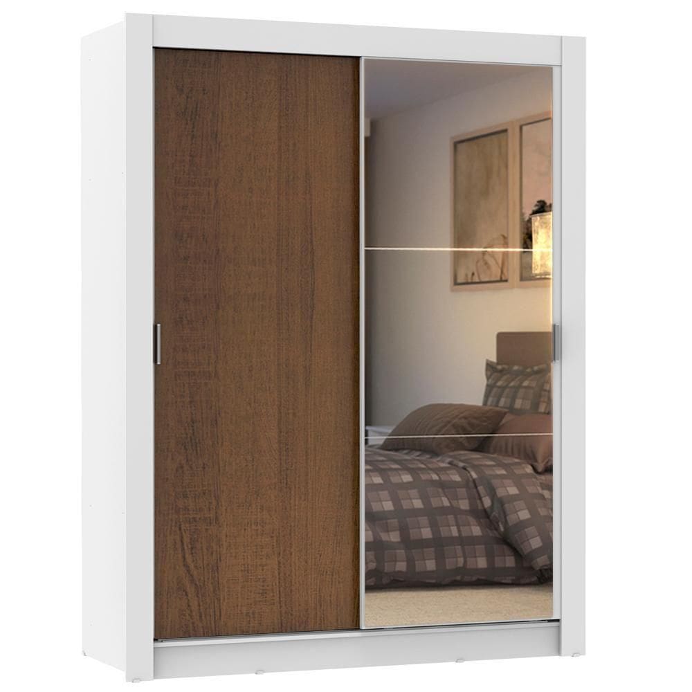 Guarda-roupa Solteiro Denver 2 Portas Correr Espelho Madesa