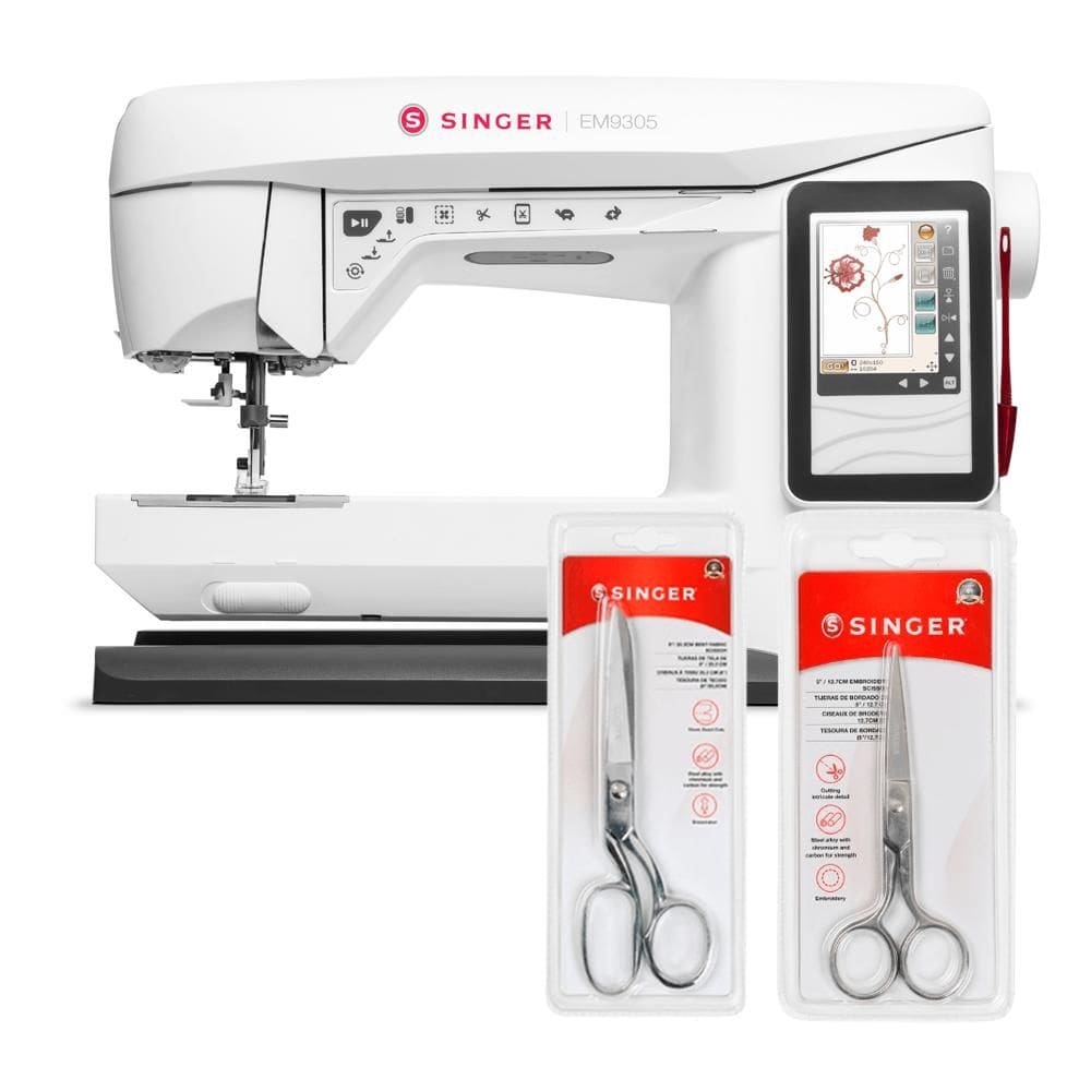 Kit Máquina de Bordar EM9305 + Tesoura 8\" Tecido e Tesoura para Bordado Bivolt