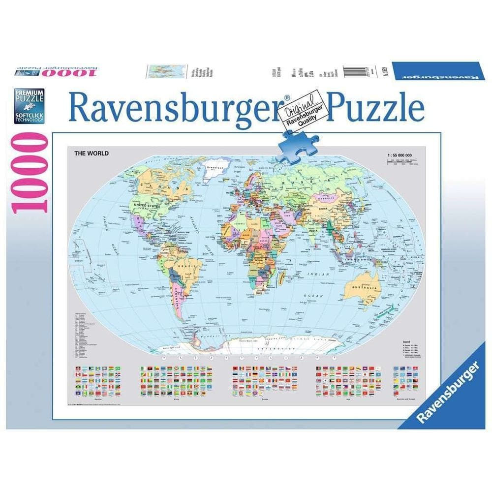 Puzzle Ravensburger Political World Map 1000 peças