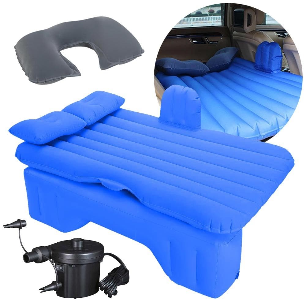 Colchão Cama Inflável para Carro com Bomba Elétrica e Almofada de Pescoço Vg Plus Azul