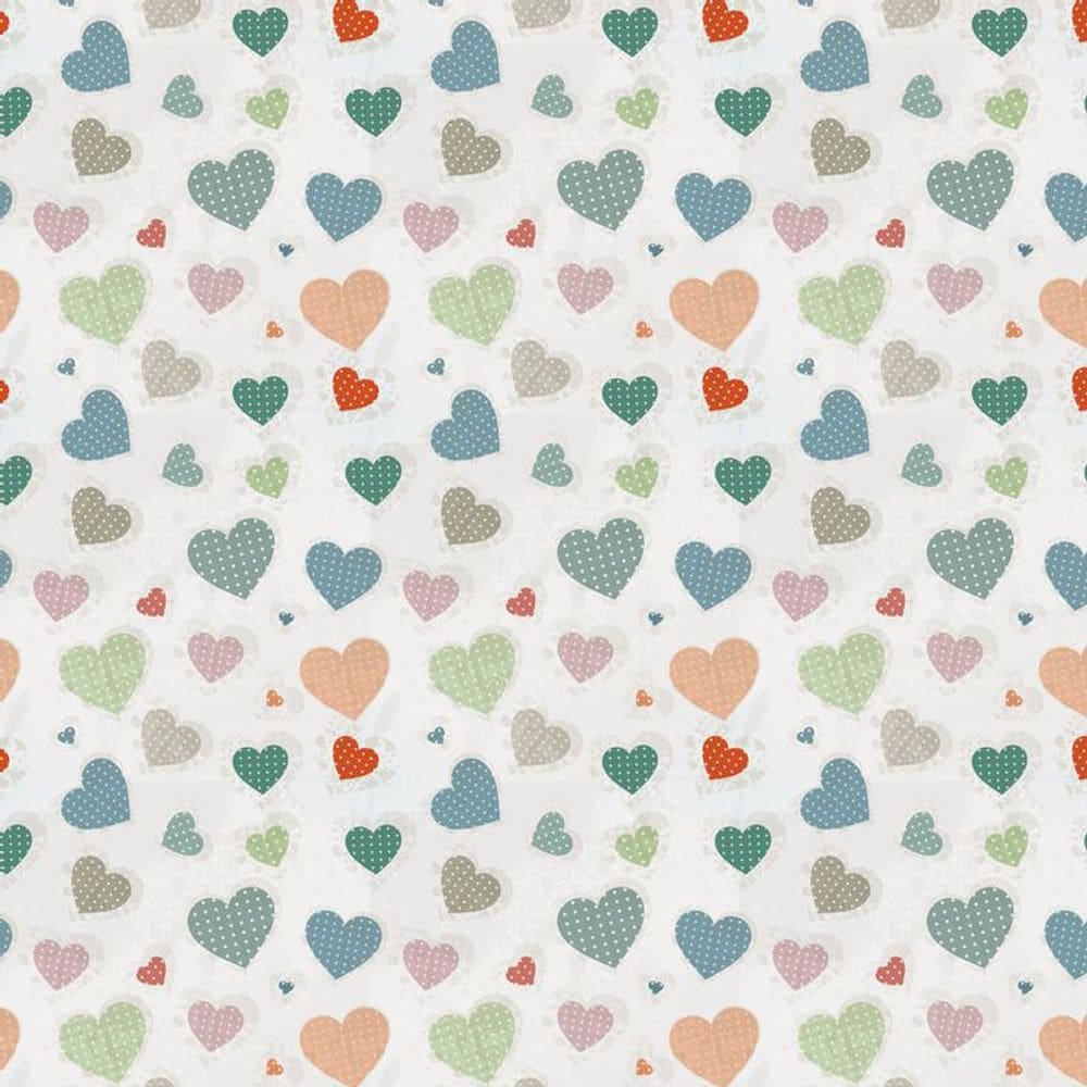 Papel De Parede Adesivo Corações Coloridos Decorativo Teen