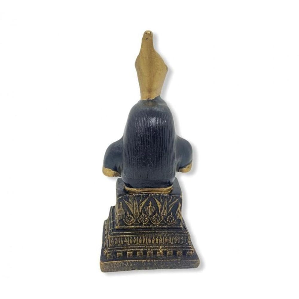 Escultura Busto Hórus Dourado16,5 Cm Em Resina