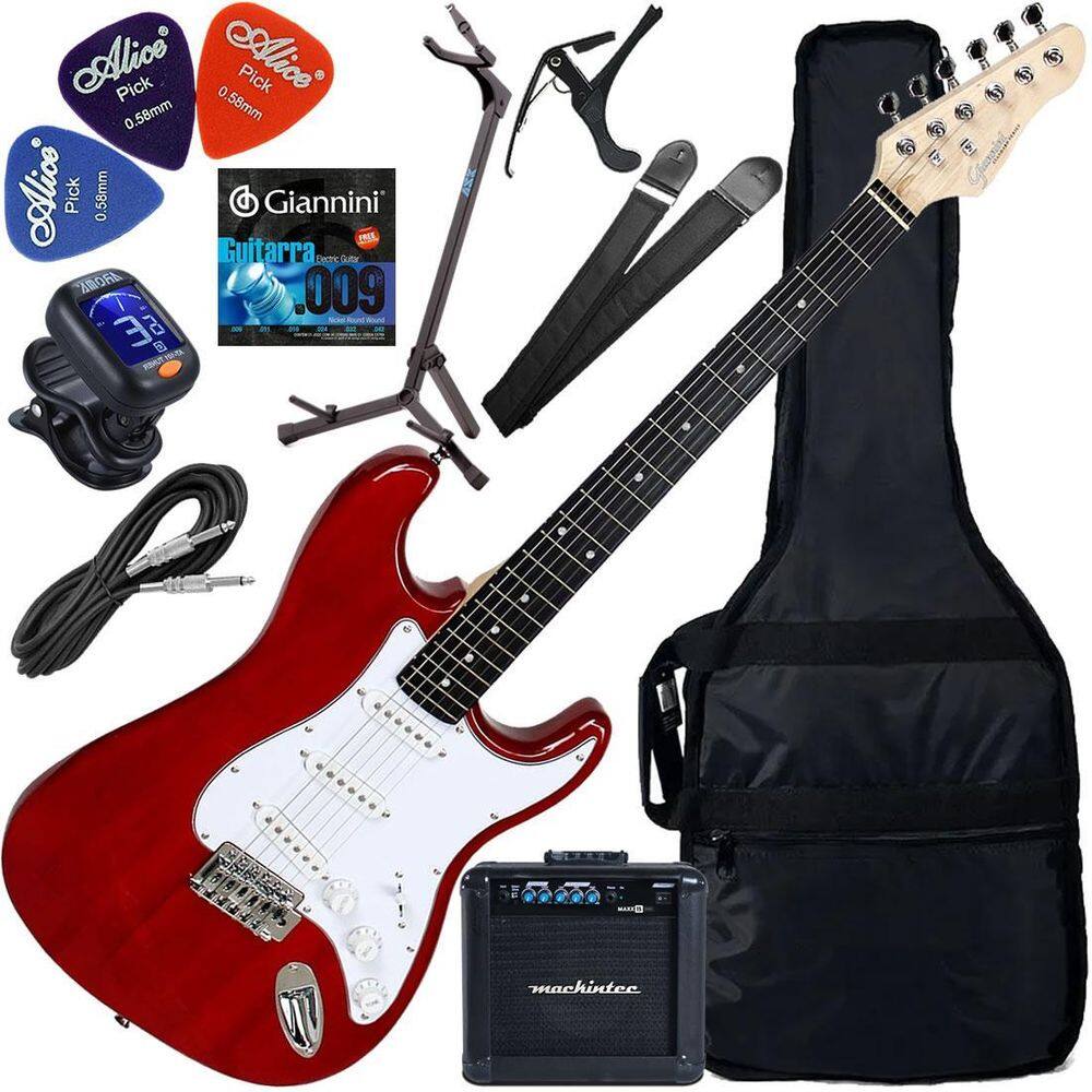 Kit Guitarra Elétrica Stratocaster Giannini G100 Trd/Wh Gx03