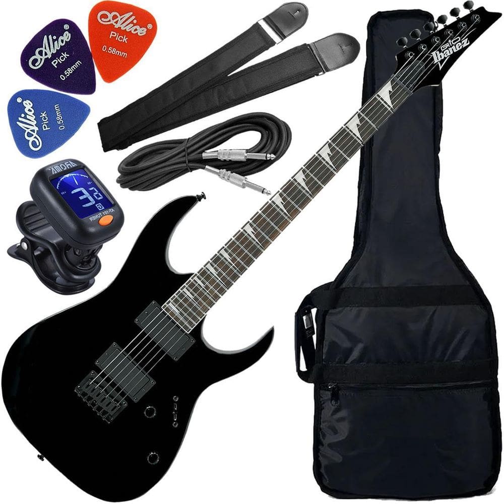 Kit Guitarra Ibanez Grg121 Dx Hh Black Flat Bkf Gx01