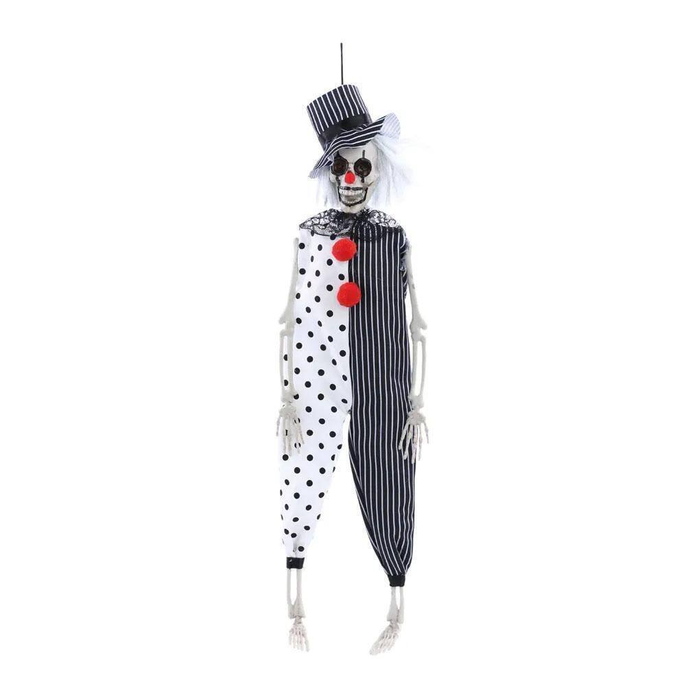 Esqueleto Decorativo Palhaço Bobo 40Cm Pendurar Halloween