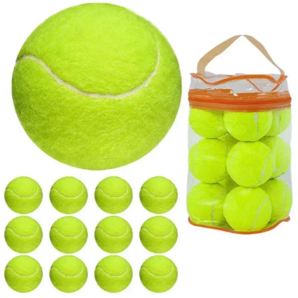 Kit 12 Bolas De Tenis Treino Esporte Championship Com Bolsa Sacola Transporte
