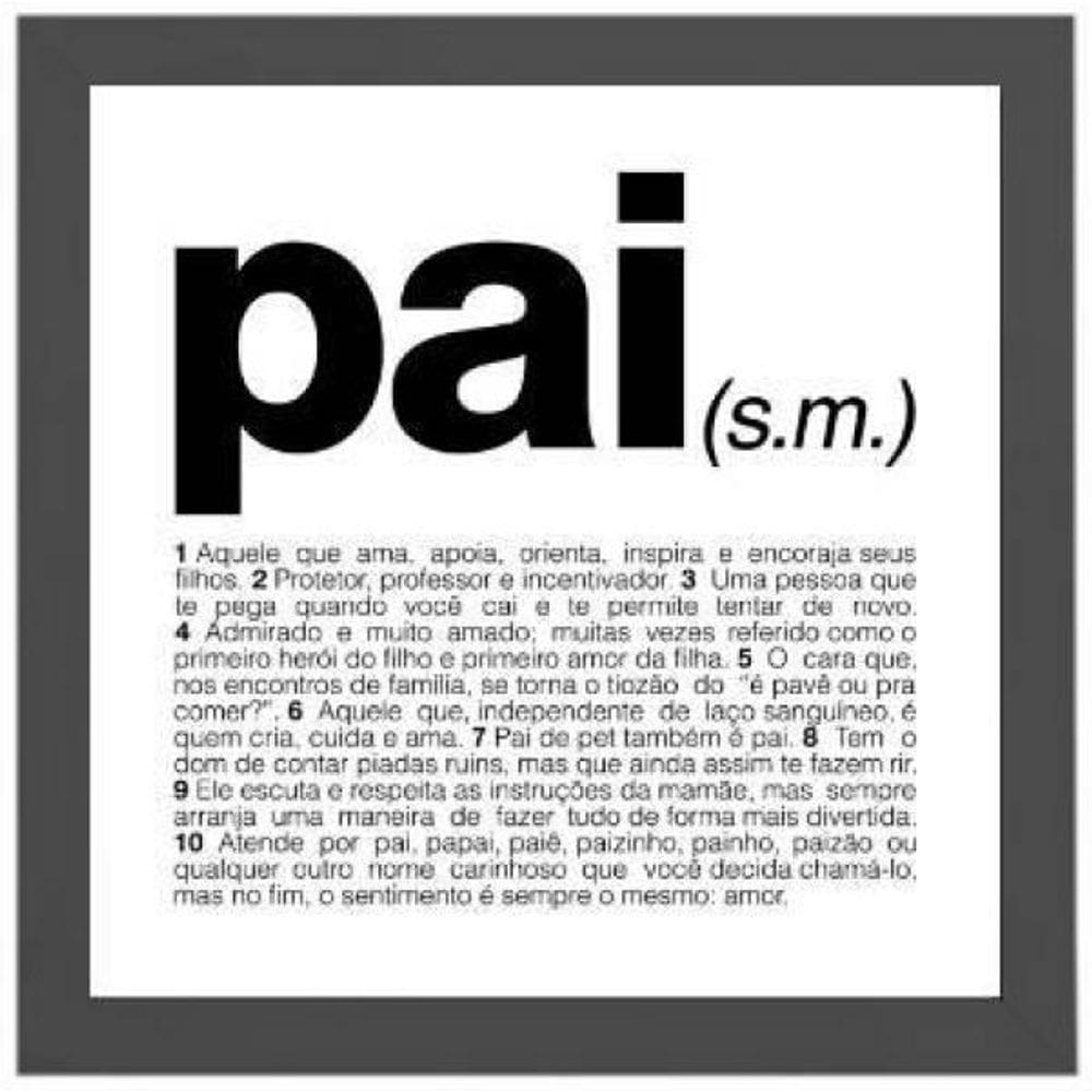 Quadro Quadrado Definição De Pai 20X20Cm