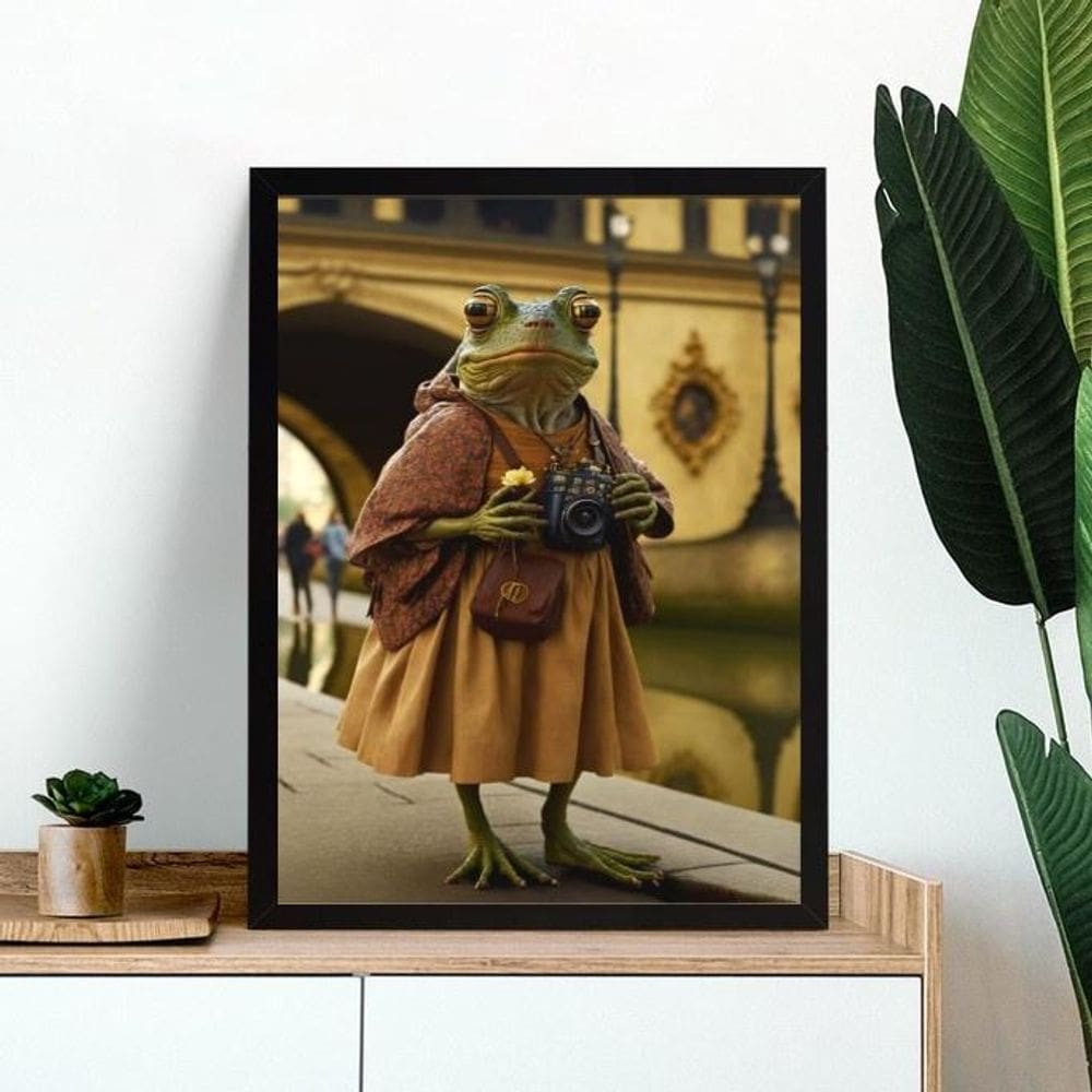 Quadro Decorativo Perereca Véia 33X24Cm - Com Vidro