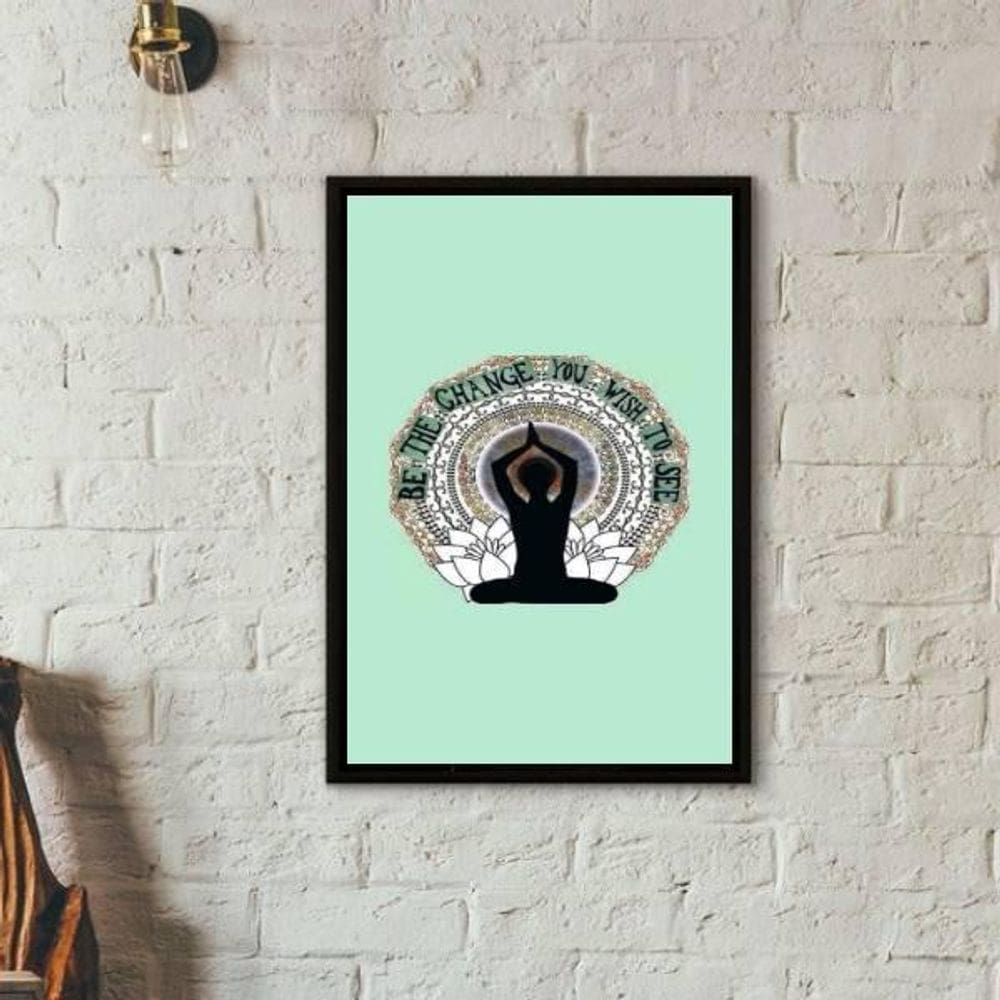 Quadro Be The Change You Wish To See 33X24Cm Moldura Preta