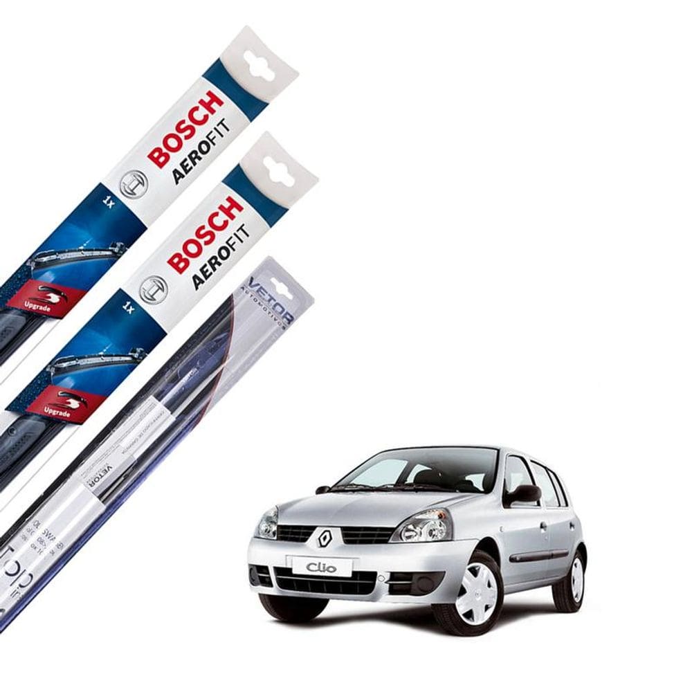 Kit Limpador Parabrisa Dianteira E Traseira Clio 2011-2014