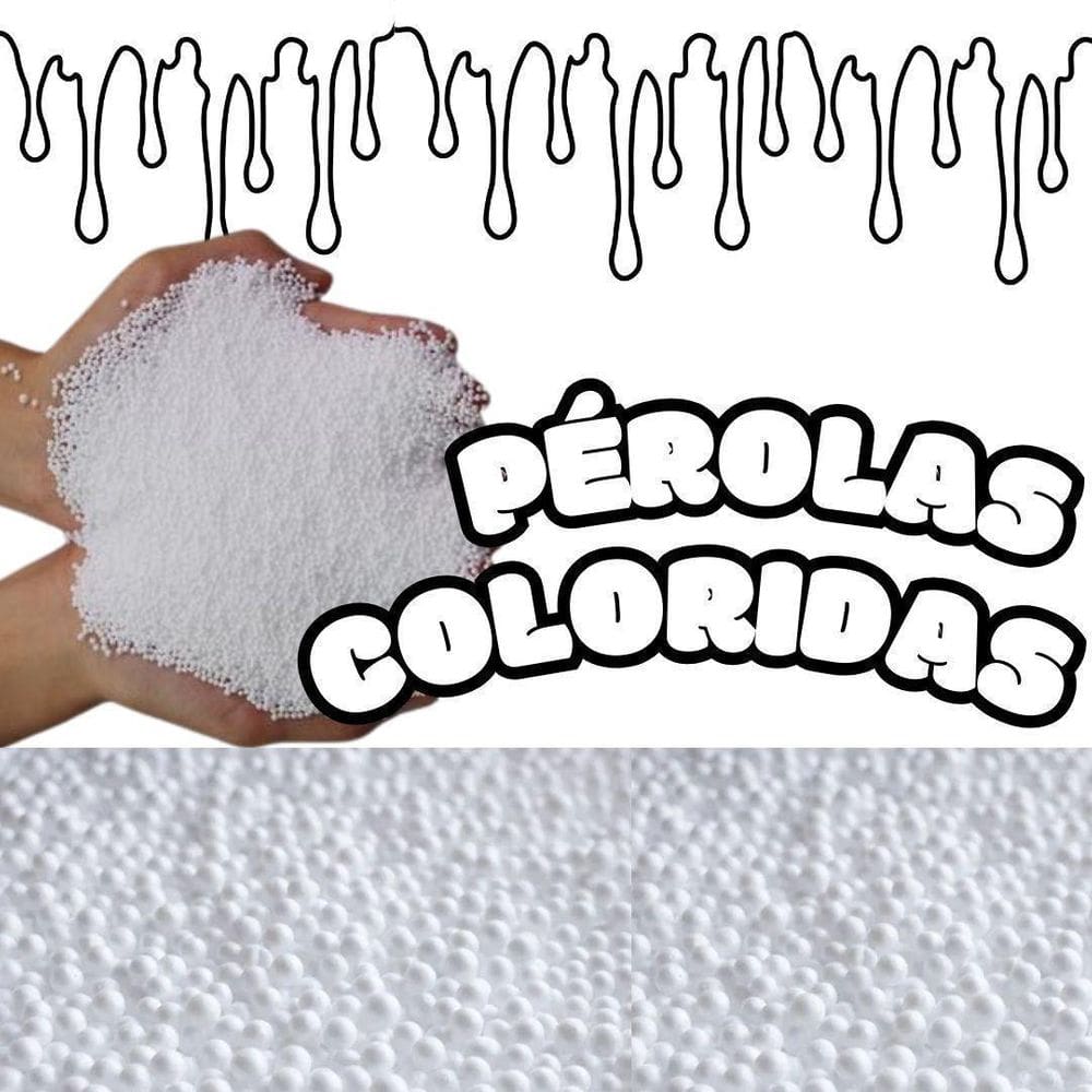 Pérolas De Eps Bolinhas De Isopor Coloridas 1 Litro Branca