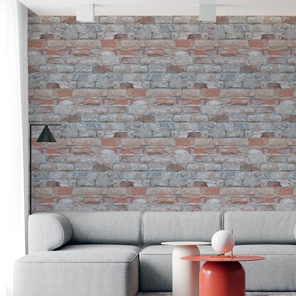 Kit 9 Rolos Papel De Parede Adesivo Tijolo Rústico 3,0M