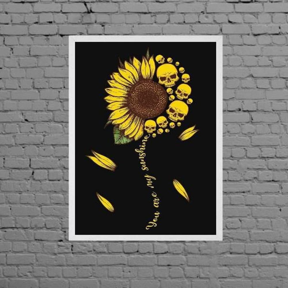 Quadro Girassol Caveiras My Sunshine 45X34Cm