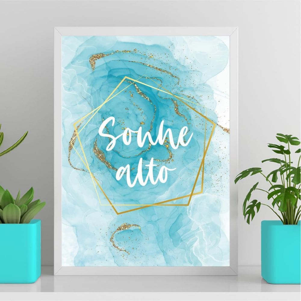 Quadro Sonhe Alto Geométrico 45X34Cm Branca