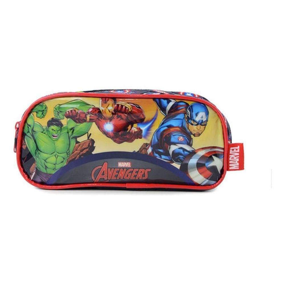 Estojo Escolar Infantil Avengers Marvel Vermelho Vingadores