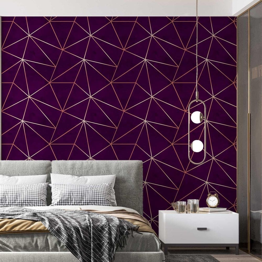 Kit 9 Rolos Papel De Parede Adesivo Zara Roxo Dark 3,0M