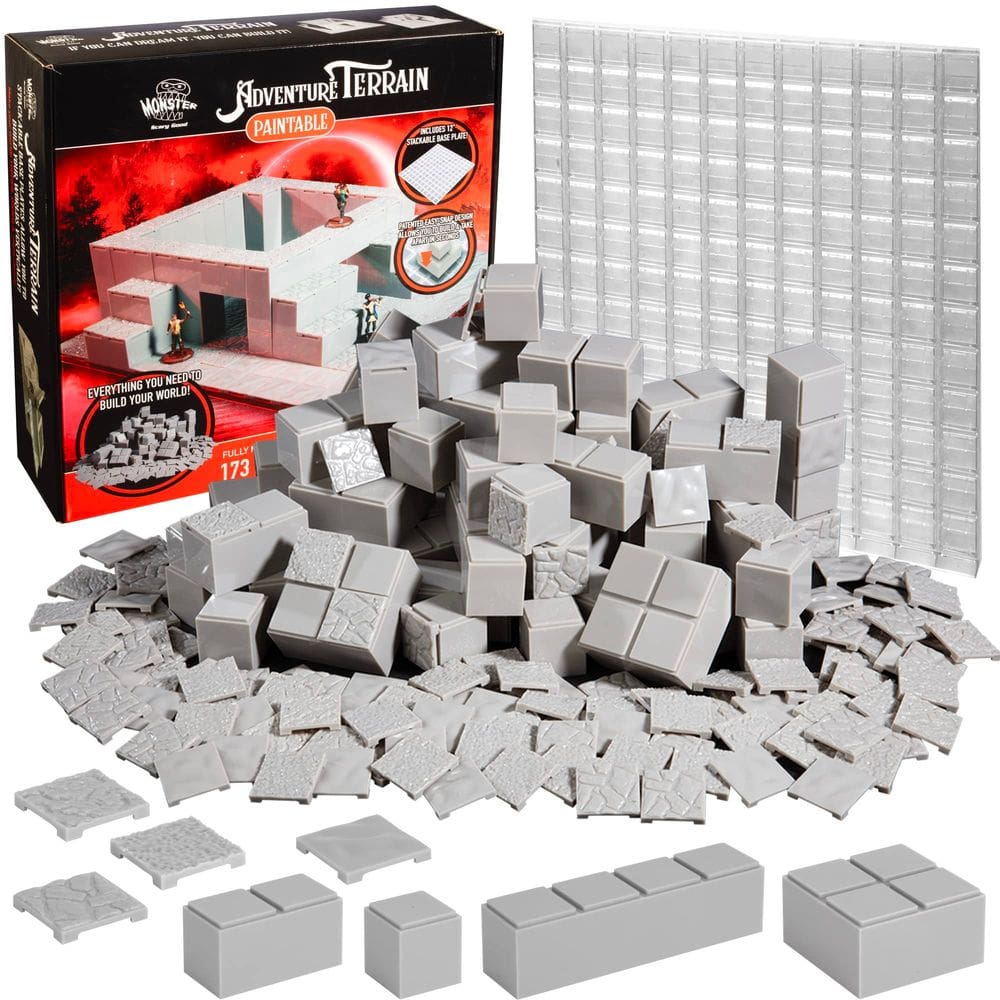 Conjunto de construção Monster Adventure Terrain 173 unidades com placa de base