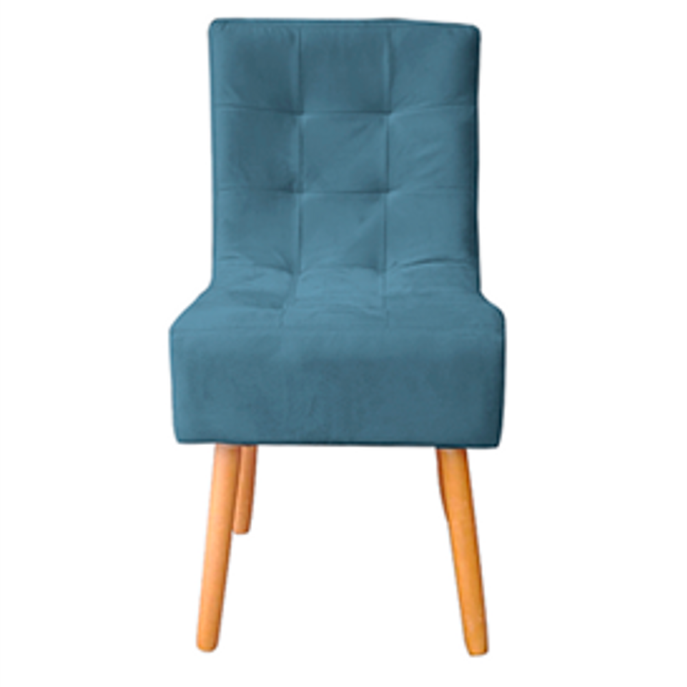 Cadeira Jantar Reforçada Decorativa Liz Suede Azul Marinho