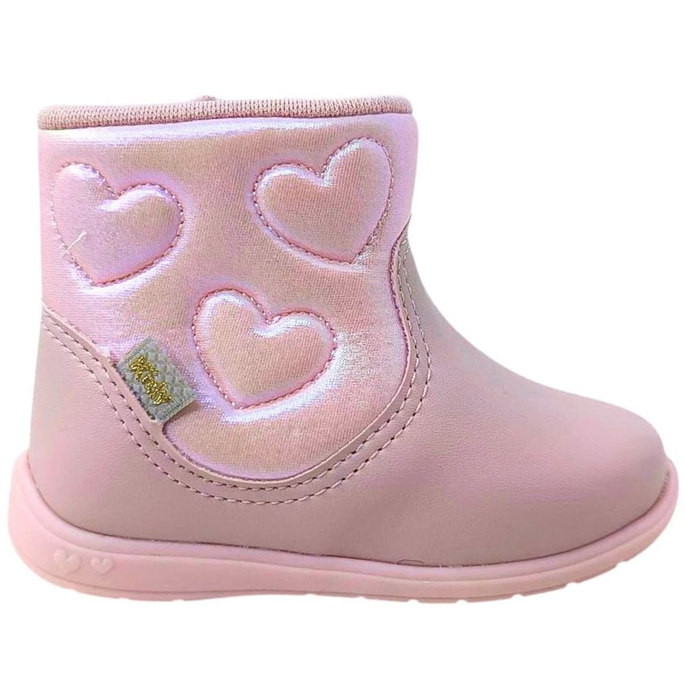 Bota Cano Baixo Infantil Menina Casual Dia a Dia com Zíper Anatômico Kidy 154-0212