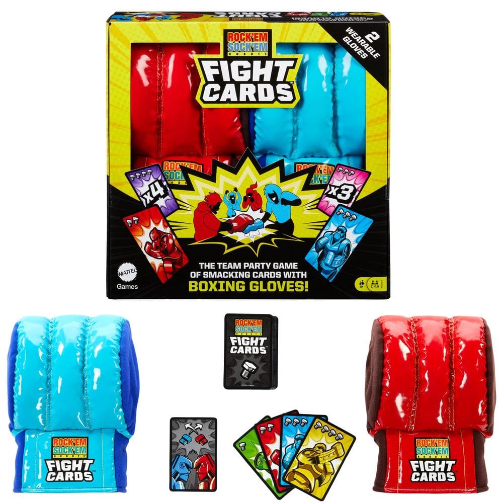 Jogo de cartas Mattel Games Rock `Em Sock `Em Robots Fight Cards