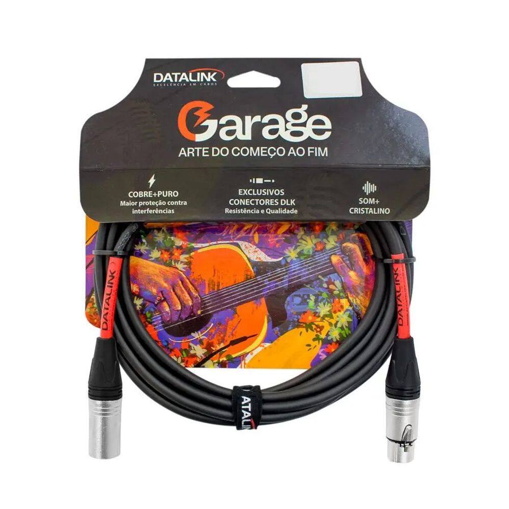 Cabo para Microfone XLR x XLR com 10 metros 0,30mm Garage DATALINK
